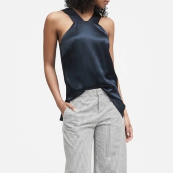 Banana Republic Tops - NWT Banana Republic Satin Cutaway Tunic Navy